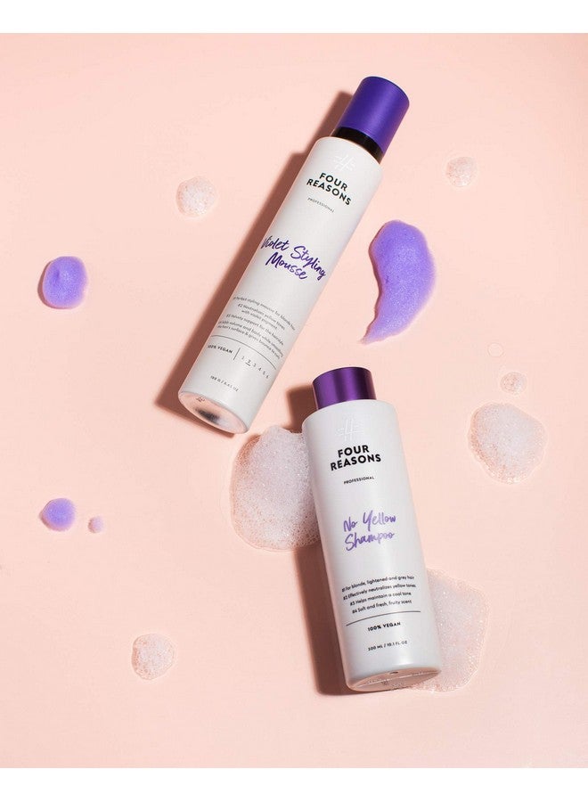 FOUR REASONS No Yellow Shampoo Purple Shampoo For Blonde Hair Eliminates Brassy Yellow Tones In Blonde Platinum Silver & Gray Hair Vegan & Cruelty Free Silver Hair Shampoo Toner 10.15 Fl Oz  - Image 5