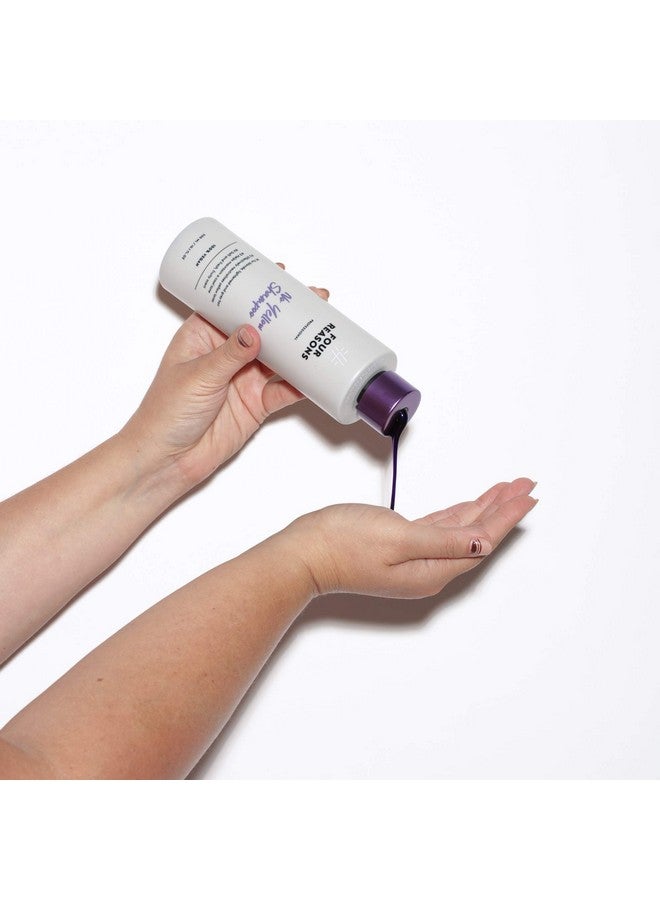 FOUR REASONS No Yellow Shampoo Purple Shampoo For Blonde Hair Eliminates Brassy Yellow Tones In Blonde Platinum Silver & Gray Hair Vegan & Cruelty Free Silver Hair Shampoo Toner 10.15 Fl Oz  - Image 4