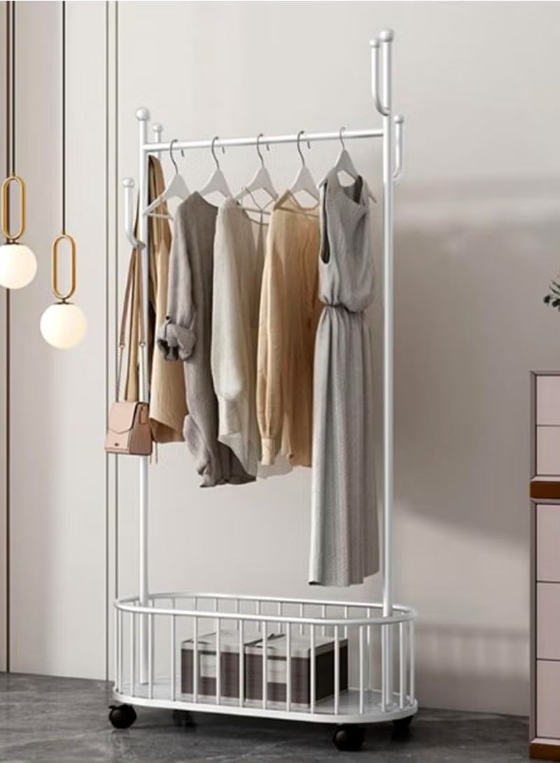 بيوينتي حامل الملابس المعدنية المتحركة متعدد الوظائف بعجلات 80 CM - Image 2