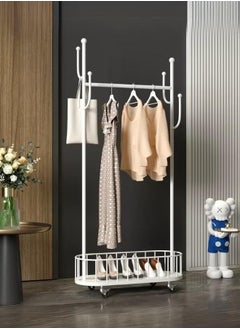 Beauenty Movable Metal Clothing Rack Multifunctional With Wheels 80 CM  - Image 1