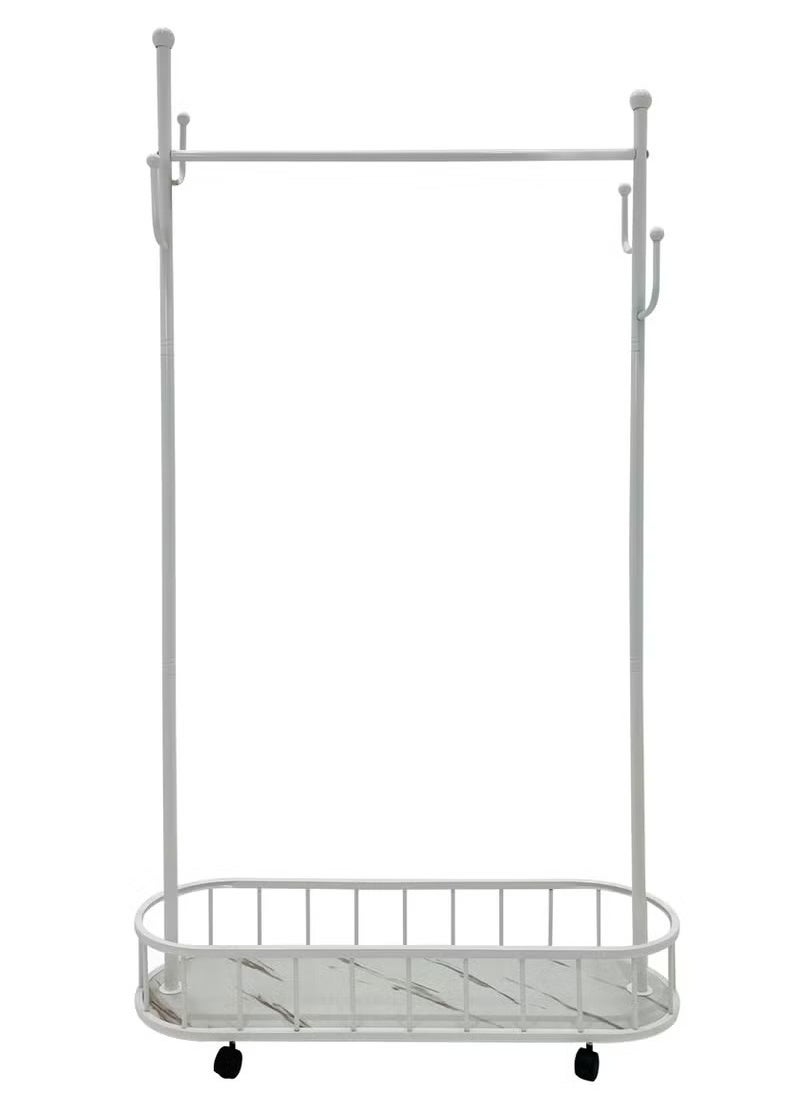 بيوينتي حامل الملابس المعدنية المتحركة متعدد الوظائف بعجلات 80 CM  - Image 5