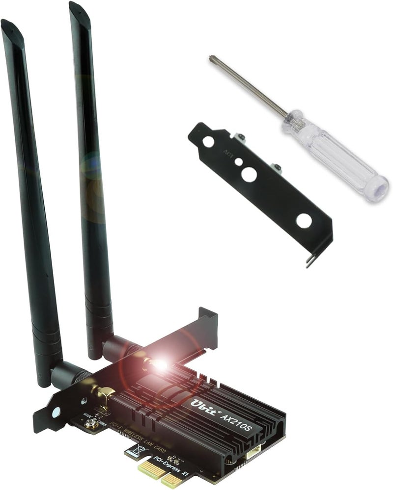 Ubit AX210 WiFi 6E PCIe Wireless WiFi Card Up to 5400Mbps(6GHz/5GHz/2.4GHz),BT5.3,OFDMA,MU-MIMO,Support Win 11/10 64bit Only - Image 1