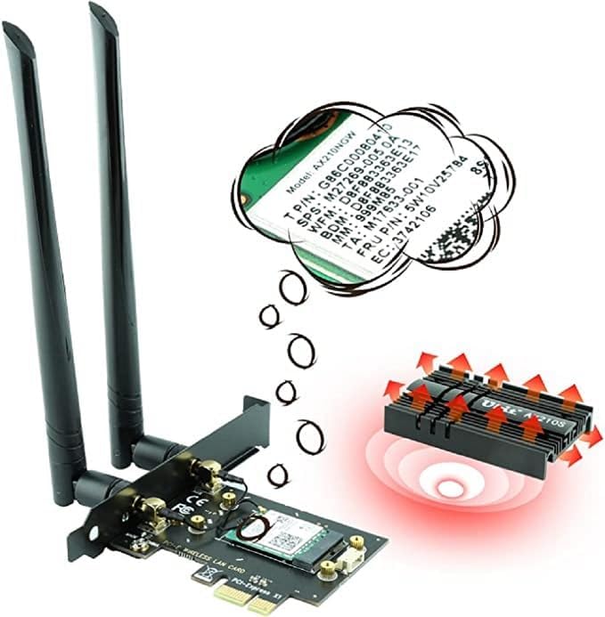 Ubit AX210 WiFi 6E PCIe Wireless WiFi Card Up to 5400Mbps(6GHz/5GHz/2.4GHz),BT5.3,OFDMA,MU-MIMO,Support Win 11/10 64bit Only - Image 2
