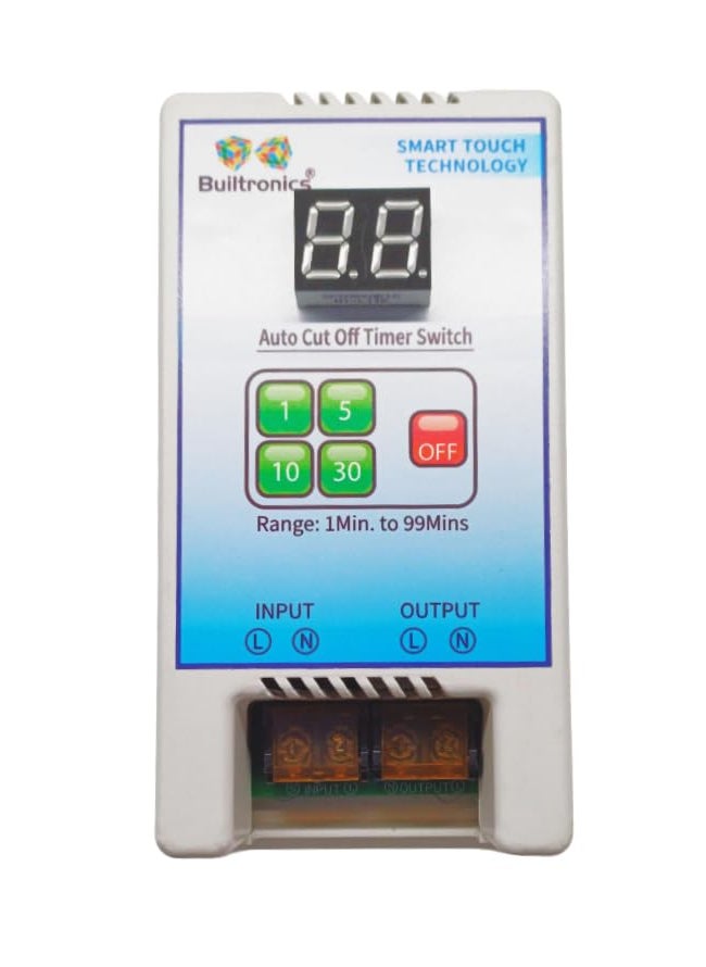Builtronics BUILTRONICS Adv Microcontroller Technology 1 Min to 99 Minutes Timer Switch for Geyser Heater Oven Water Motor Pump Fans Lights etc for Load up to 4000 Watts  - Image 2