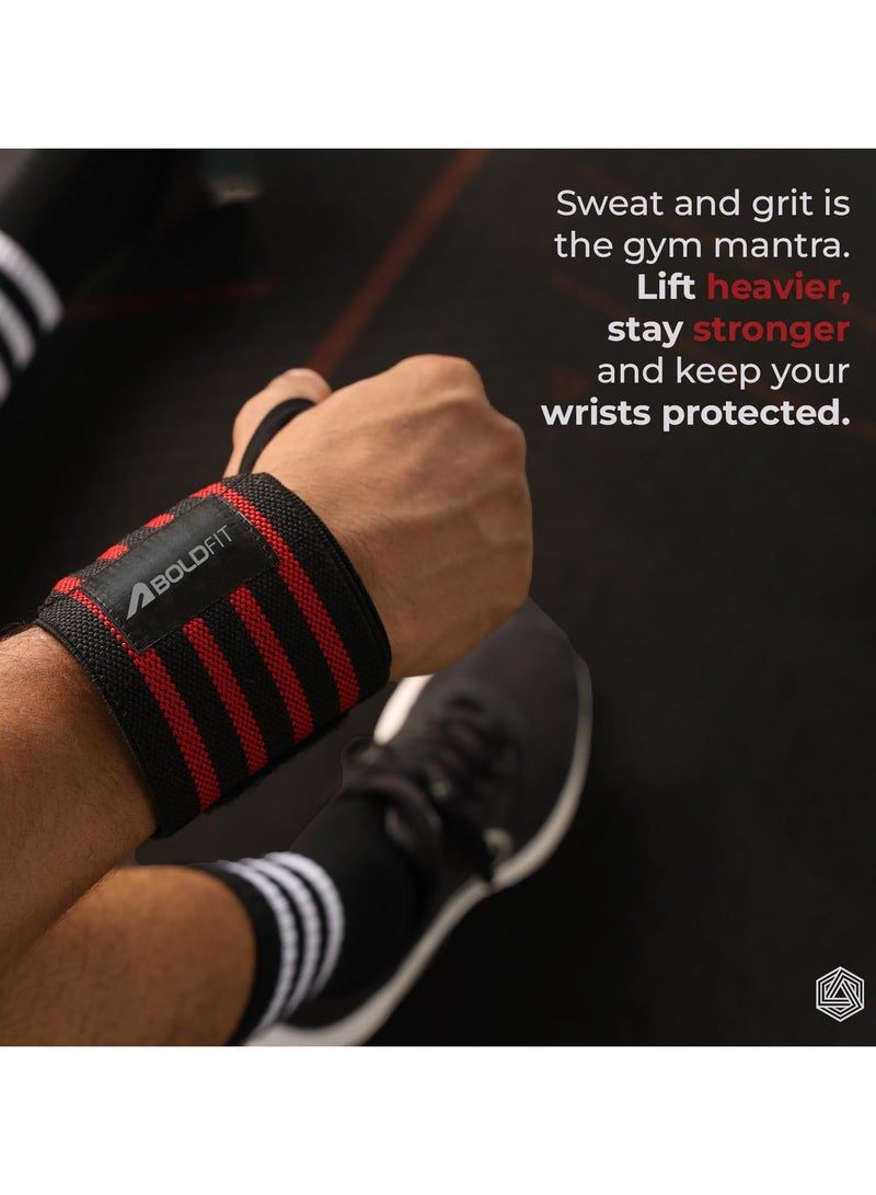 BOLDFIT Gym Hand Grip Wrist Supporter Band with Thumb Loop Straps For Men and Women  - Image 2