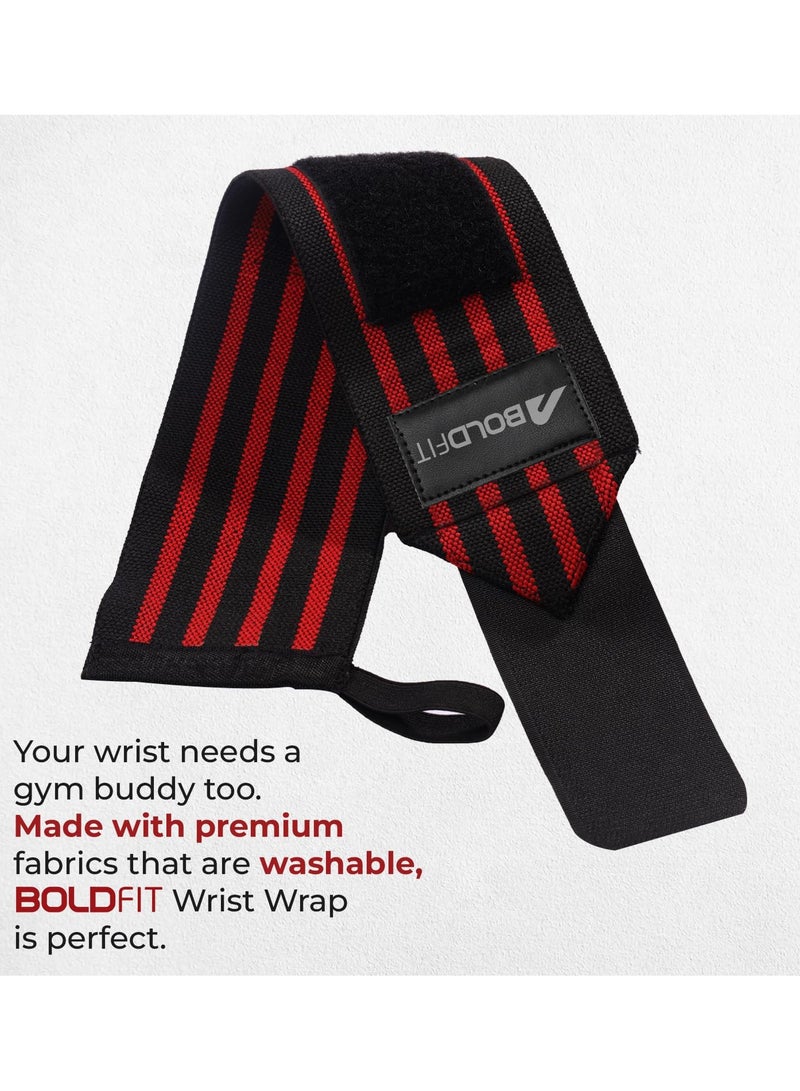 BOLDFIT Gym Hand Grip Wrist Supporter Band with Thumb Loop Straps For Men and Women  - Image 5