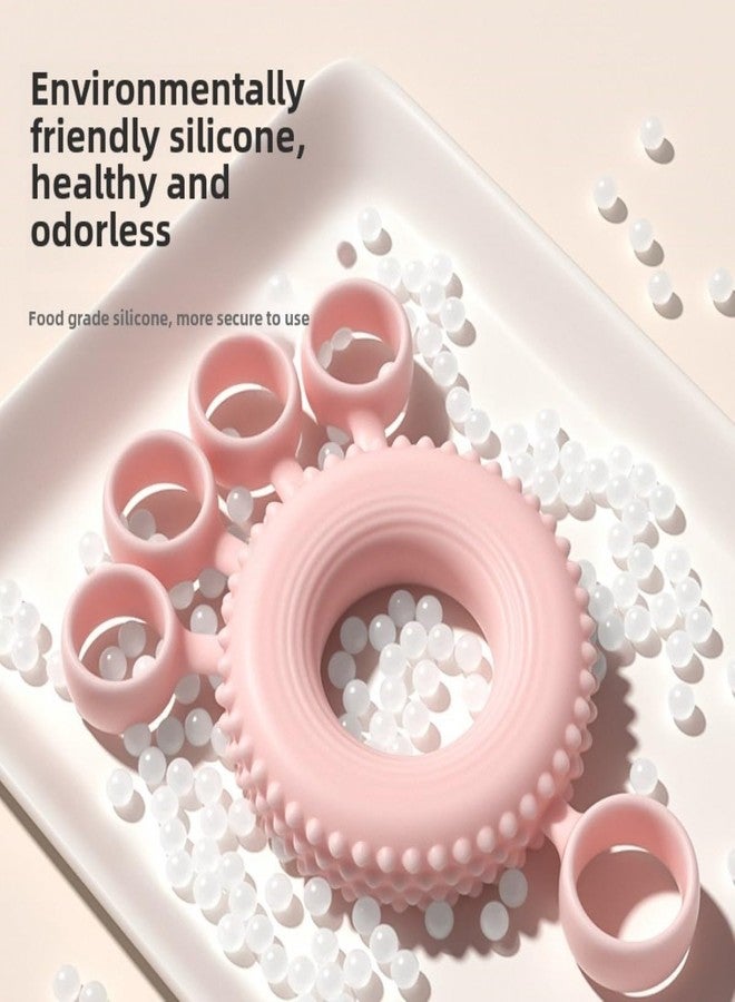 Ocdin 2-in-1 Silicone Hand & Finger Strengthener - Grip Exerciser for Wrist Pain Relief, Carpal Tunnel, Trigger/Mallet Finger - Desk Exercise Equipment for Office & Home Use (pink) - Image 4