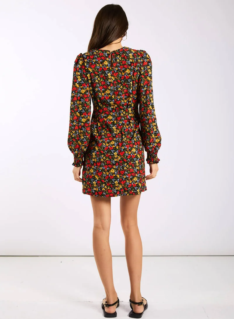 Needs No Label  Red Floral Long Sleeve Mini Dress for Women | Best Price UAE