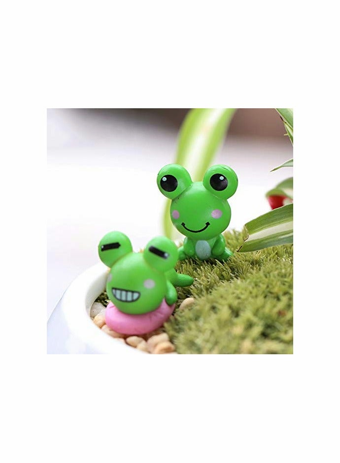 SOLARAE Cute Frog Toys, Mini Garden Animal Ornaments Fairy Tale Garden Miniature Moss Landscape Crafts for Home Party Decorations 8 Pieces - Image 2