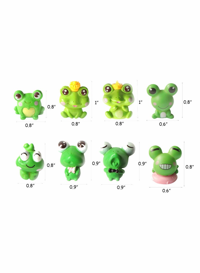 SOLARAE Cute Frog Toys, Mini Garden Animal Ornaments Fairy Tale Garden Miniature Moss Landscape Crafts for Home Party Decorations 8 Pieces - Image 5