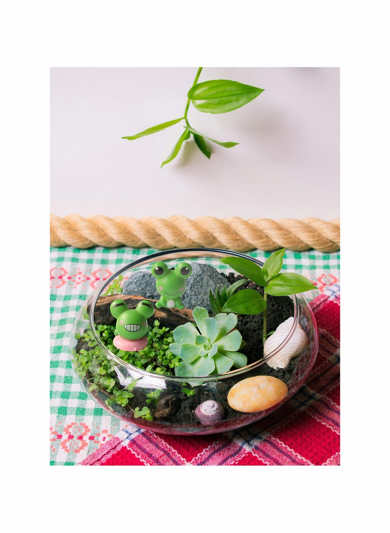 SOLARAE Cute Frog Toys, Mini Garden Animal Ornaments Fairy Tale Garden Miniature Moss Landscape Crafts for Home Party Decorations 8 Pieces - Image 4