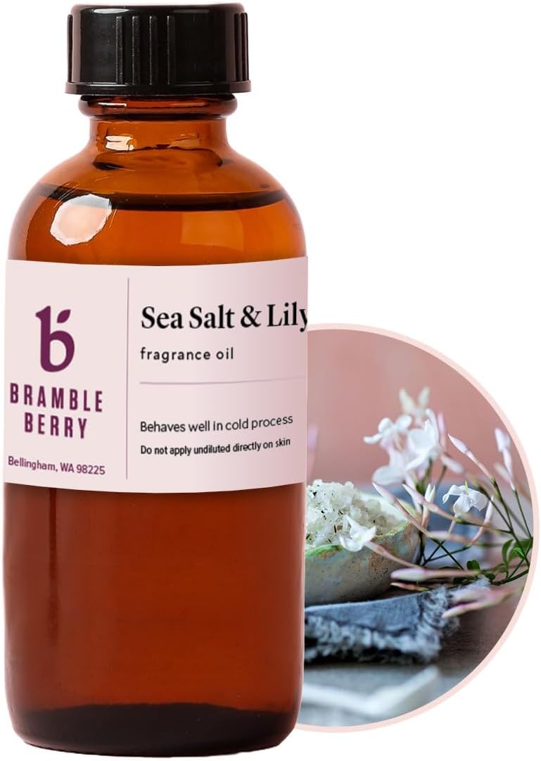 Bramble Berry Sea Salt & Lily Fragrance Oil (2 Fl Oz) - Ideal For Making Diy Soap, Candles & Skin Care | Vegan, Phthalate & Paraben Free | Made In USA - Image 1