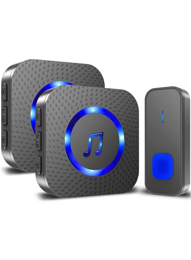 Doorbell Easy Install Waterproof Wireless Door Bell, Over 1300 feet Range and 55 Chime, 5 Levels Volume and LED Flash, for Home Office Classroom - Image 1