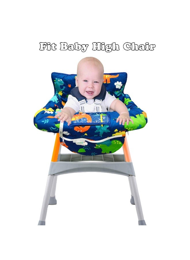 Kepler Brands Premium Shopping Cart Cover & High Chair Cover, Easy Install, Harness System, Soft Comfort Cushioning, Universal Size (Dinosaur) - Image 3