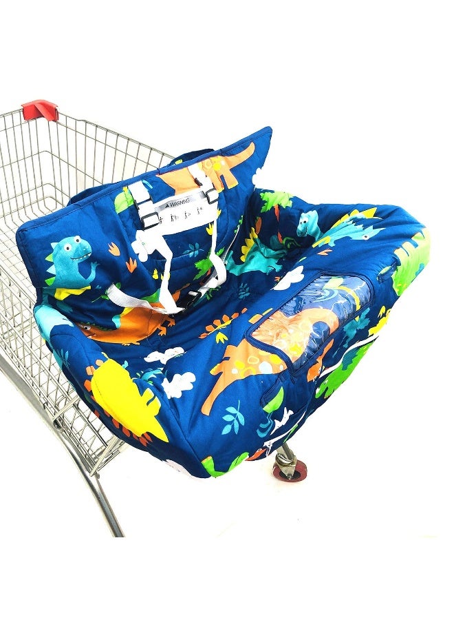 Kepler Brands Premium Shopping Cart Cover & High Chair Cover, Easy Install, Harness System, Soft Comfort Cushioning, Universal Size (Dinosaur) - Image 1