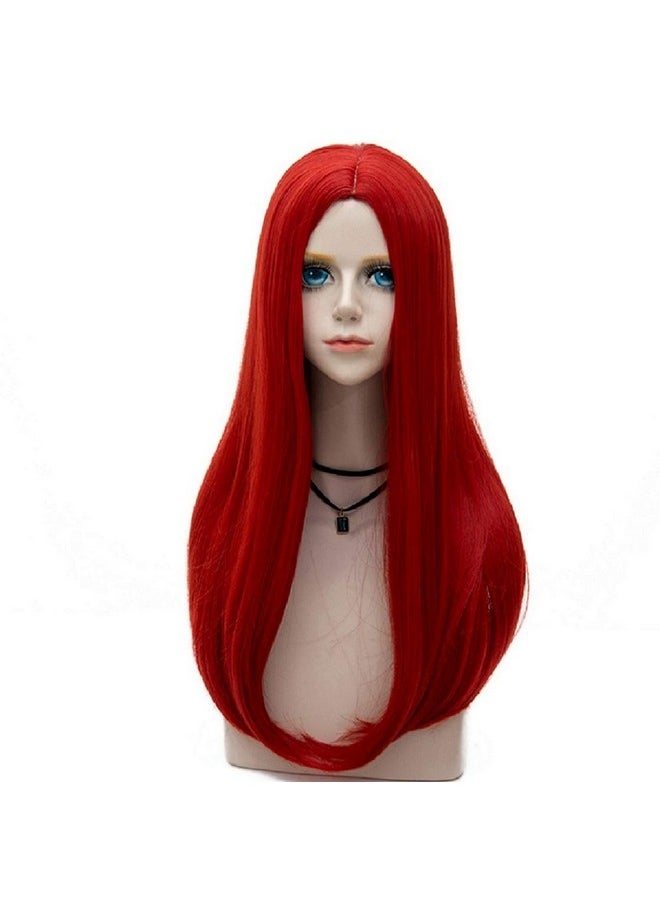 Probeauty 60cm Red Sally Wig for Women, Long Straight Center Part Cosplay Wig for Halloween Costume Party  - Image 4