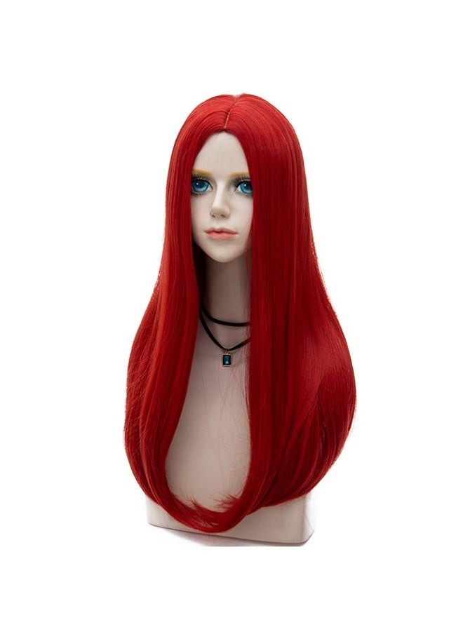 Probeauty 60cm Red Sally Wig for Women, Long Straight Center Part Cosplay Wig for Halloween Costume Party  - Image 5