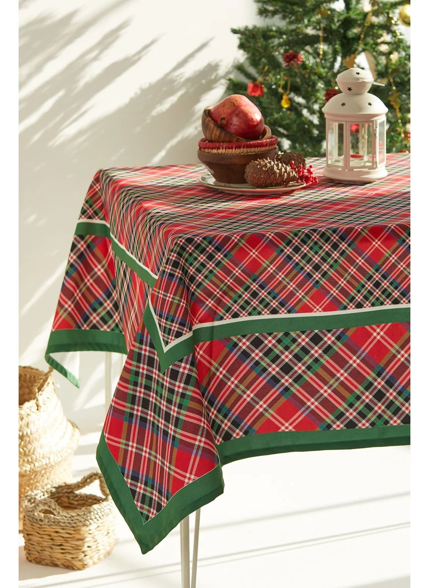 Ays Home Ayshome New Year Green Red Plaid Tablecloth 140X140