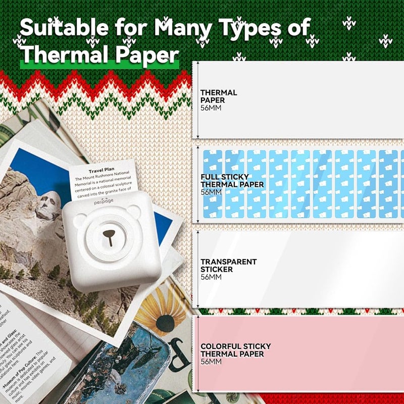 PeriPage A6 Mini Printer, Portable Thermal Printer, 304 DPI Ultra HD Resolution, Connect Mobile Phone via APP Bluetooth, Can Print Labels, Stickers, Thermal Paper, Cute Appearance, Can Be a Gift,White - Image 4