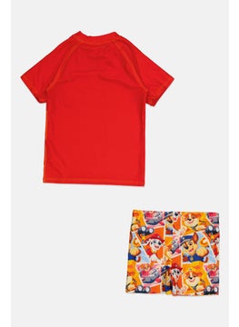 PAW PATROL Toddlers Boy 2 Pieces Swimwear Shirt And Short, Red Combo  - Image 2
