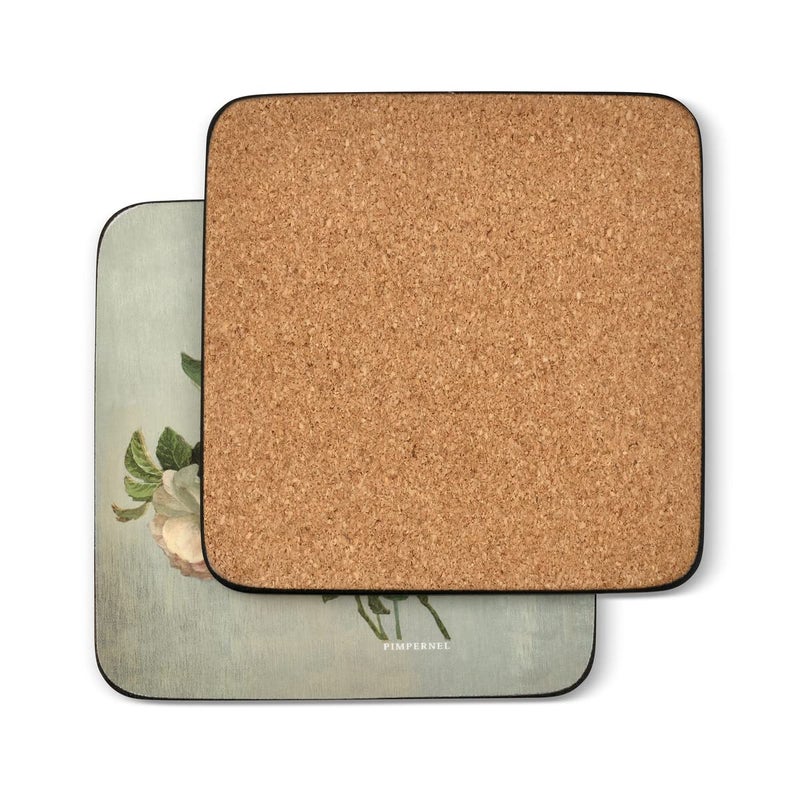 Pimpernel Antique Roses Collection Coasters | Set of 6 | Cork Backed Board | Heat and Stain Resistant | Drinks Coaster for Tabletop Protection | Measures 4” x 4” - Image 2