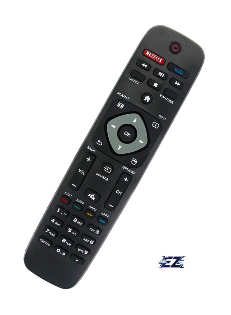 ELTRAZONE "New Replacement Remote Control for Philips LCD/LED TV 28PFL4609, 28PFL4909, 32PFL4609, 32PFL4909, 40PFL4609, 40PFL4909, 43PFL4609, 43PFL4909, 49PFL4609 with 3 Shortcut Keys (Netflix, FoodYou, YouTube) – Includes Battery" - Image 2