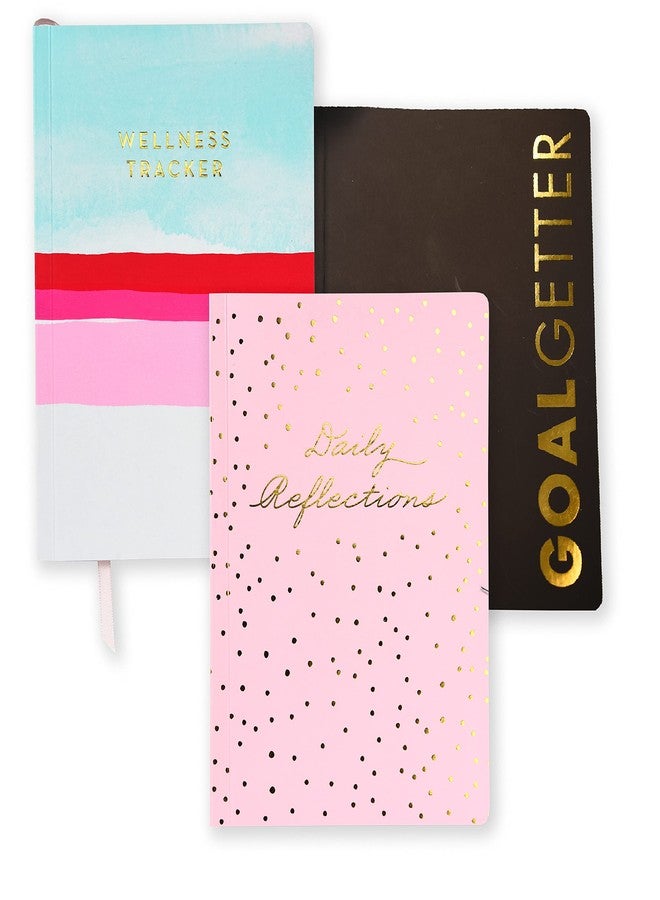 Gartner Studios Guided Journals for Wellness, Goals and Reflection, Assorted Colors with High Shine Gold Foil, Soft Touch Flex Covers, 5.75" x 8", 120 Pages, 3-Pack - Image 1