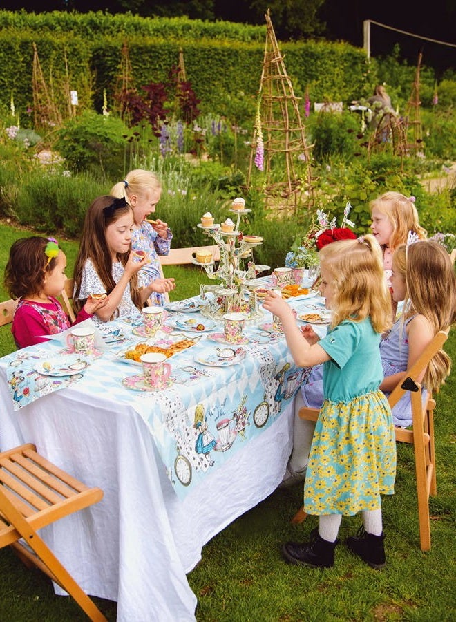Talking Tables أكواب ورقية قابلة لإعادة التدوير بتصميم أليس في بلاد العجائب باللون الأزرق - مجموعة من 8 قطع، سعة 250 مل - Image 2