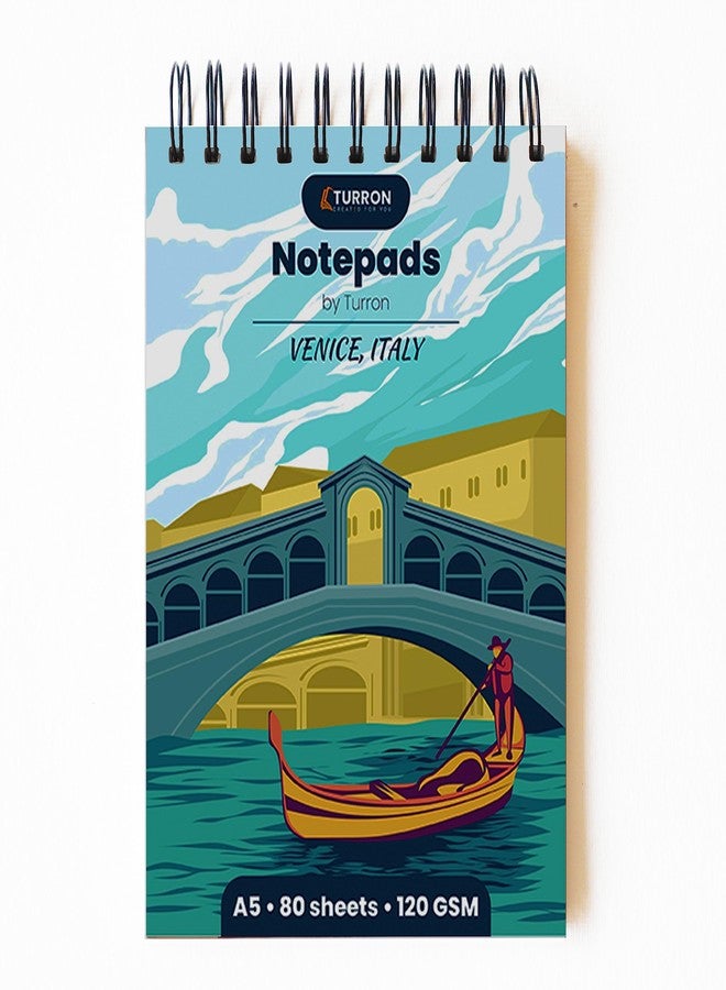 Turron All-Purpose A5 Notepad - Use as Notebook, Bullet Journal or Sketchbook - Premium Thick 120 GSM Sheets - Dotted Pattern - Wire-o Bound - Image 1