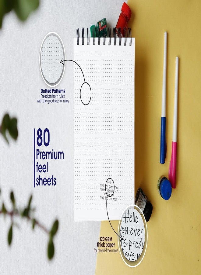Turron All-Purpose A5 Notepad - Use as Notebook, Bullet Journal or Sketchbook - Premium Thick 120 GSM Sheets - Dotted Pattern - Wire-o Bound - Image 2