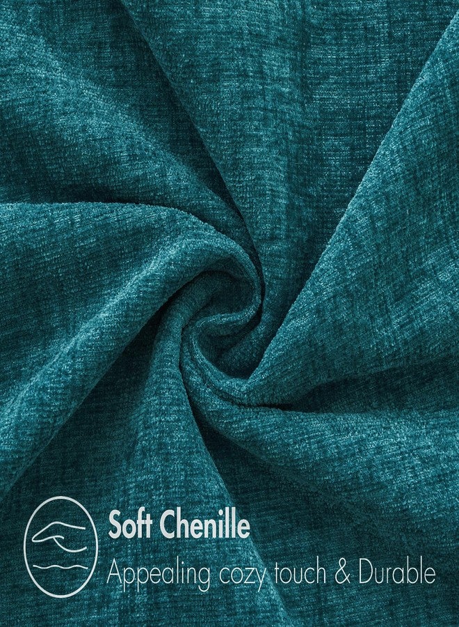 MIULEE Pack of 2 Dark Teal Throw Pillow Covers 12x20 Inch Soft Chenille Pillow Covers for Sofa Living Room Couch Solid Dyed Cases - Image 2