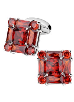 1 Pair Shiny Cufflinks for Men's Fancy Shirt for Suit, Mens Cuff Links Mens Tuxedos Women Dress Cufflink Fashion Cuff Link Accessories, Matching with Solid Tie in Red White Black Blue Easily