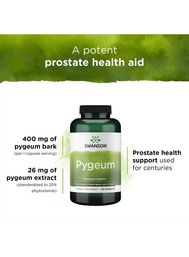 SWANSON Pygeum - 120 Capsules, 400 mg Each - Herbal Supplement for Male Prostate Health, Bladder, and Urinary Tract Support (2 Pack) - Image 4