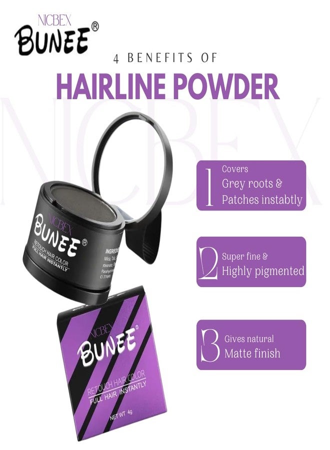 NicBex Cover-Up Hair Powder- Black, Helps Cover Grey Roots & Bald Spots Instantly, Highly Pigmented, Fuller and Denser, Long-Lasting & Matte Finish, Fine for Flawless Application, 4gm ( Pack of 2 ) - Image 3