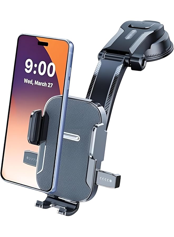 S-TOP Car Phone Holder, Universal Car Vent Mount with Strong Grip Clip, Adjustable Phone Stand for Driving Navigation, Compatible with Most Smartphones and Thick Cases (Black) - Image 1