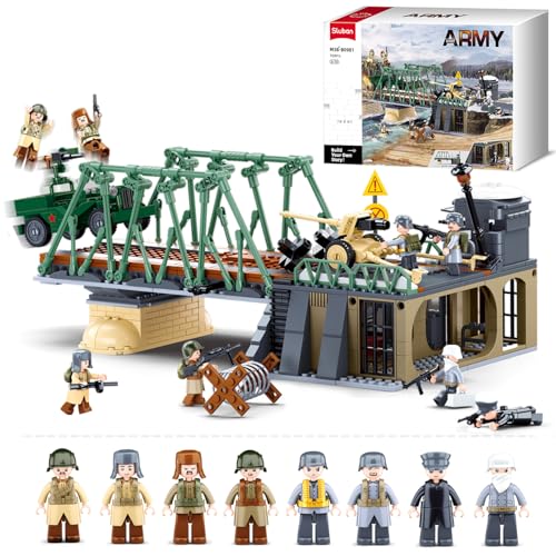 Sluban Military Base Building Toy Army Defence Base Army Toy WW2 Model Kit for Boys Ideal Gifts for Kids Aged 612 and Adults Compatible with Lego Military Set 769 pcs - Image 1