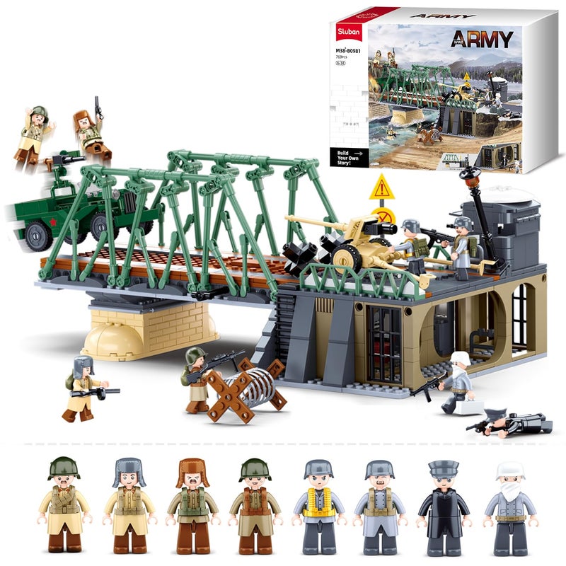 Sluban Military Base Building Toy Army Defence Base Army Toy WW2 Model Kit for Boys Ideal Gifts for Kids Aged 612 and Adults Compatible with Lego Military Set 769 pcs - Image 3