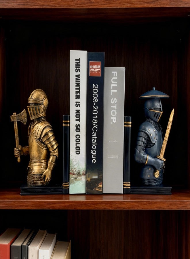 فواصل كتب على شكل فارس ببجي، فواصل كتب خيالية للكتب الثقيلة، ديكور من العصور الوسطى للمكتب المنزلي، فواصل كتب مزخرفة للرفوف، حوامل/سدادات كتب - Image 5