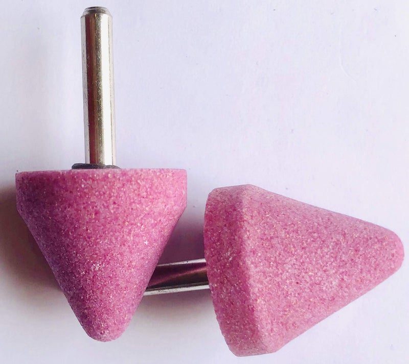 OSAKA ABRASIVE Conical Mounted Point Size 32 X 32 X 6 Mm Shank, Pack of 10 Pcs (Pink) - Image 1