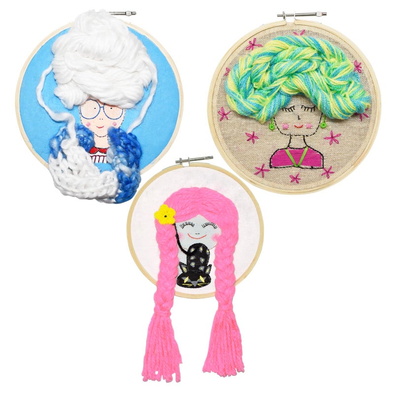 Asian Hobby Crafts 3 Pieces Wooden Embroidery Hoop Ring Frame, Stitch Work, Craft Work Embroidery, Embroidery Art Hoop, (Size - 5, 7, 9 Inch) - Image 3