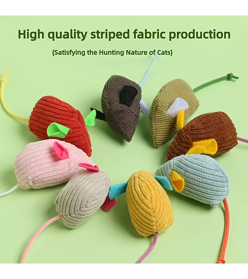5pcs Random Color Interactive Cat Toys Realistic Mouse Hunting Design Durable Fabric Indoor Outdoor Play for Kittens Adult Cats Perfect Gift - Image 1