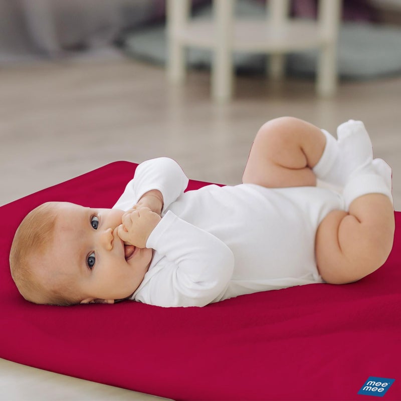 Mee Mee Reusable Water Proof Cotton Bed Protector Sheet/Extra Absorbent Mat/Dry Sheets/Urine Sheet/Dry Mat (140CmX220Cm) (X-Large, Dark Pink) - Image 2