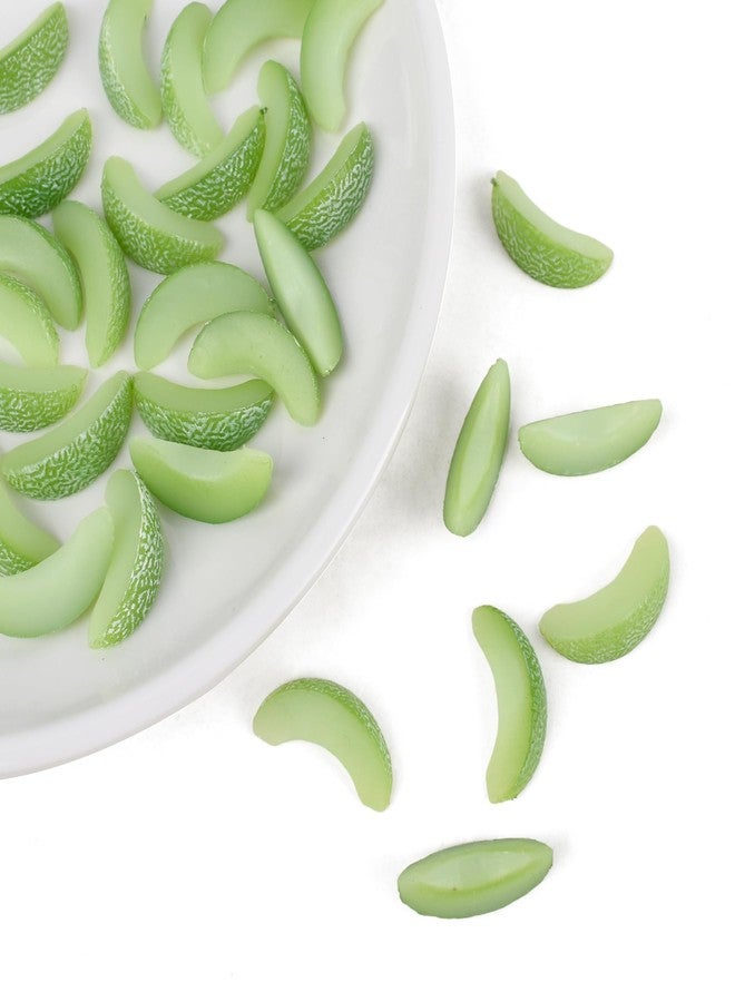 Luckforest Miniature Artificial Cantaloupe Slices, 30 Pcs Mini Simulation Cantaloupe Slices Artificial Fruits Slices for Home Mini Kitchen Cabinet Props DIY Crafts Decor - Image 1