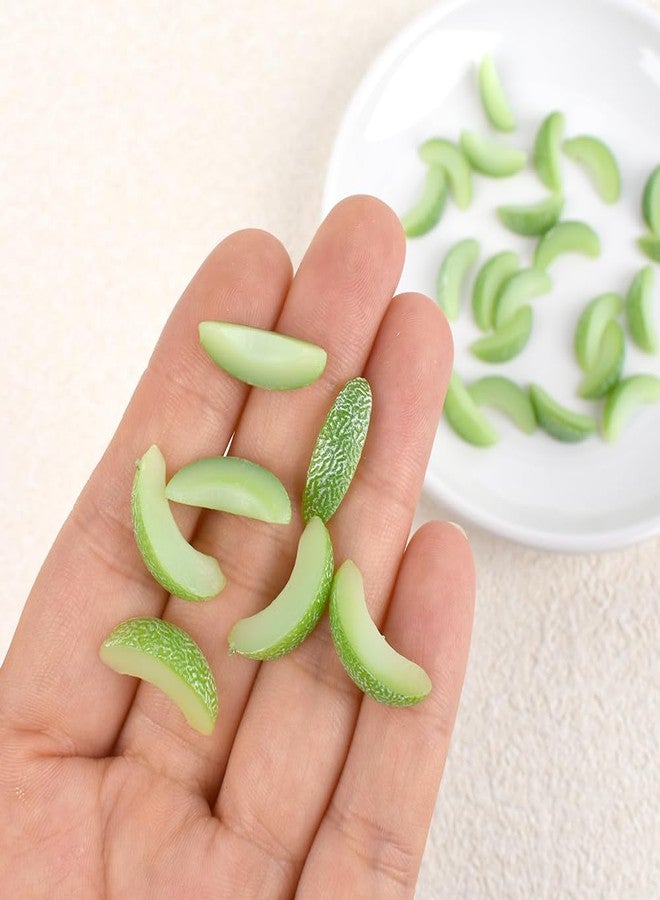 Luckforest Miniature Artificial Cantaloupe Slices, 30 Pcs Mini Simulation Cantaloupe Slices Artificial Fruits Slices for Home Mini Kitchen Cabinet Props DIY Crafts Decor - Image 2