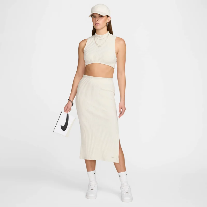 Nike White Women's Sportswear Chill Crop Top for Women | Best Price UAE