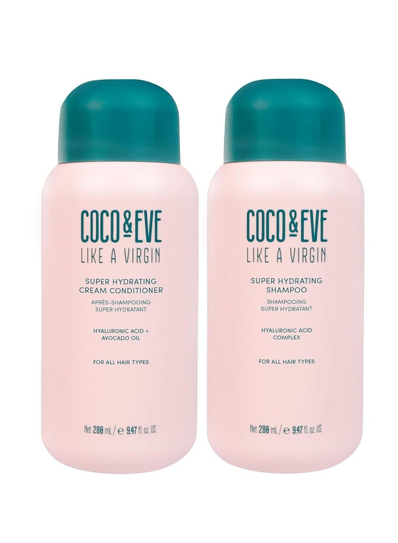 COCO & EVE Coco & Eve Like a Virgin Shampoo & Conditioner Bundle Set - Natural, Sulfate free Hair Care with Argan Oil, Coconut and Avocado Oil | For Dry Damaged, Color Treated Hair | Anti Frizz (9.47 fl oz each)  - Image 1