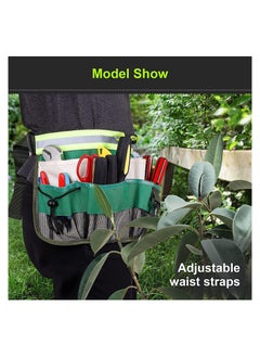 SYOSI 1 Pack Tool Pouch with Adjustable Belts Waterproof Toolbelt for MenWomen Small Tool Belt Bags with Loops for Hammer 7 Pocket Gardening Tools Belt Bags Garden Waist Bag Hanging Pouch   Green  - Image 4