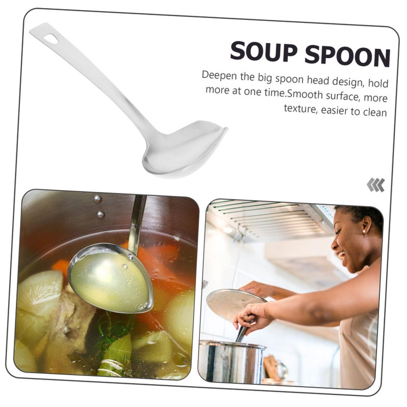 304 Stainless Steel Oil Pouring Spoon Thickened Kitchen Scoop Home Cookware - Image 5