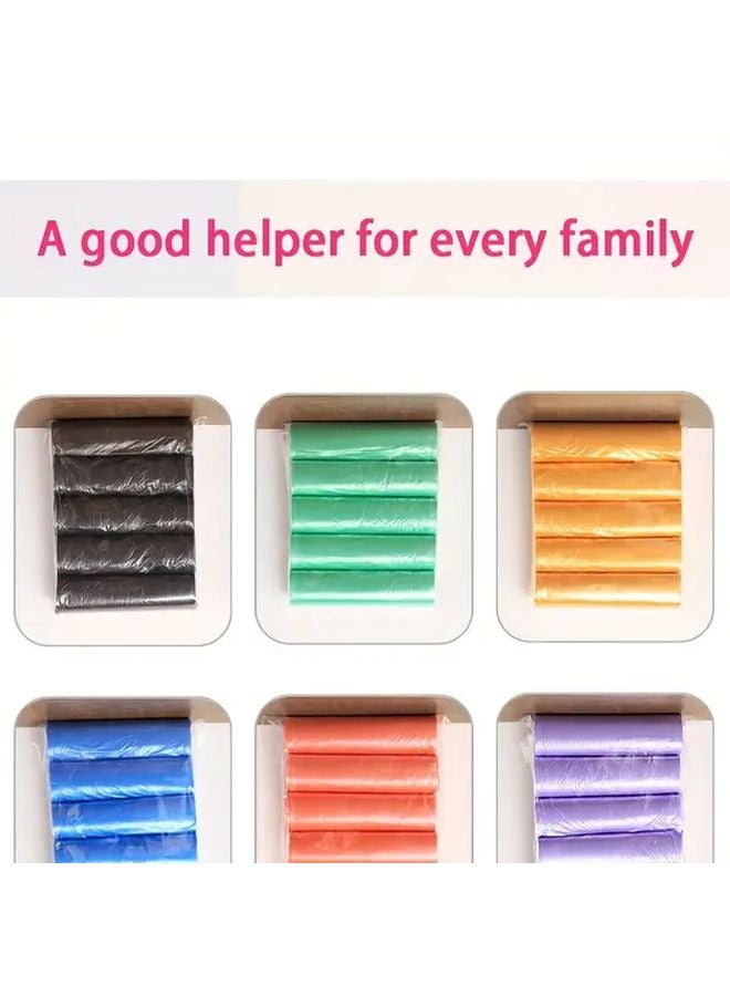 5 Pack Heavy Duty Trash Bags Random Color 5 Rolls Extra Thin Space Saving Design For Kitchen Bathroom Office Home - Image 5