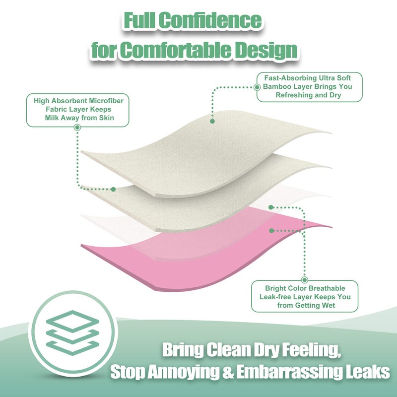 Wegreeco Nursing Breast Pads (14 Pack) + Laundry Bag & Travel Storage Bag, 4.7 inch Option - Washable & Reusable Breastfeeding Nursing Pads (Gentle, Large, Daytime Use) - Image 4